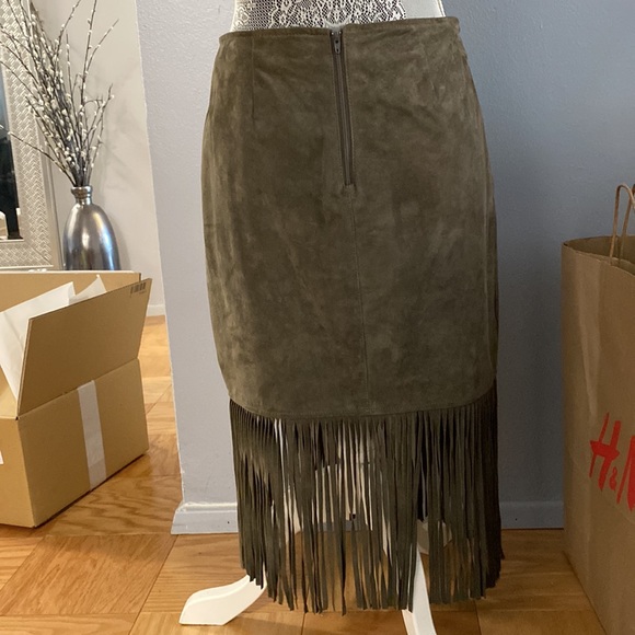 Suede Fringe Skirt - Picture 2 of 6